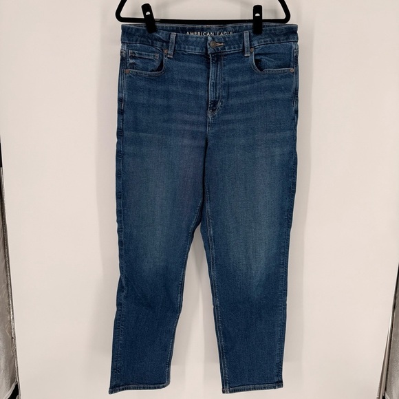 American Eagle Outfitters Denim - American Eagle Stretch High-Waisted Dark Blue Women’s Curvy Mom Jeans Size 14R
